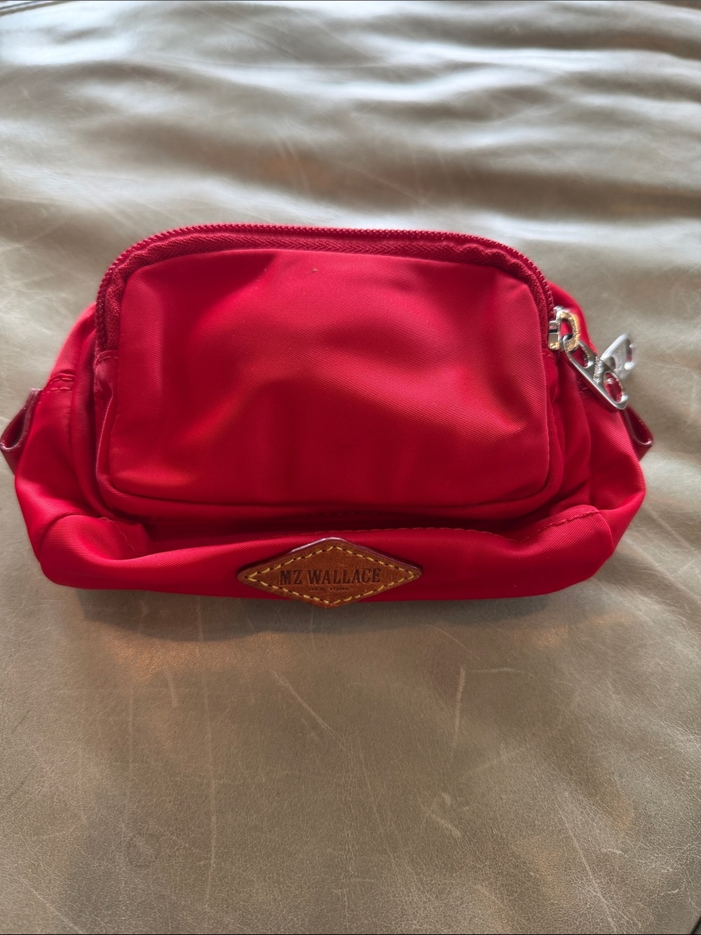 MZ Wallace Bright Red Nylon Cosmetic Pouch